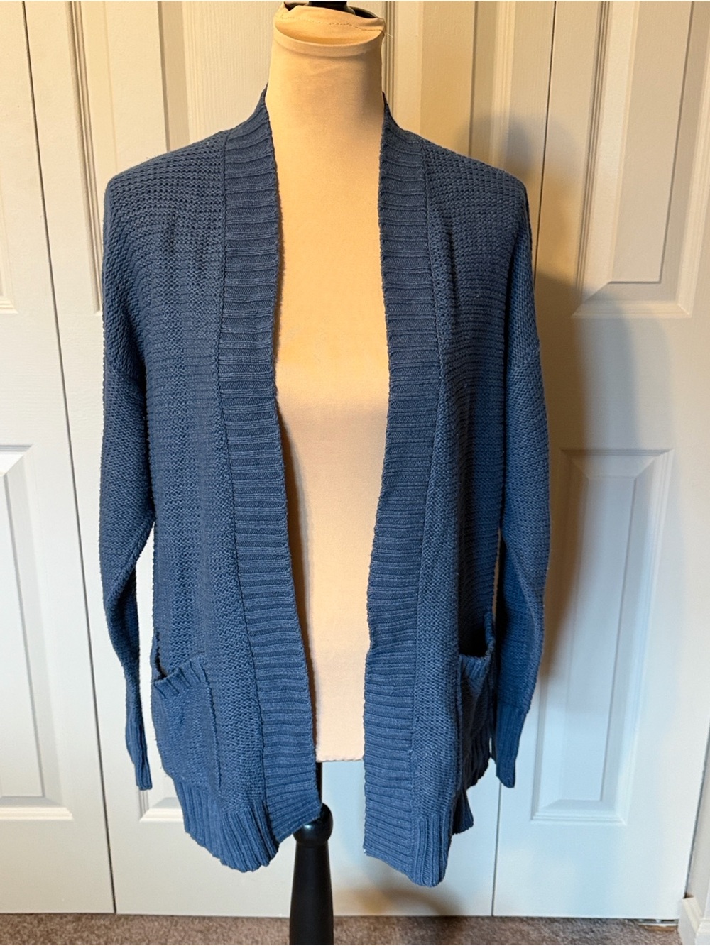 American Eagle Open Front Blue Knit Cardigan Sweater Women's Small